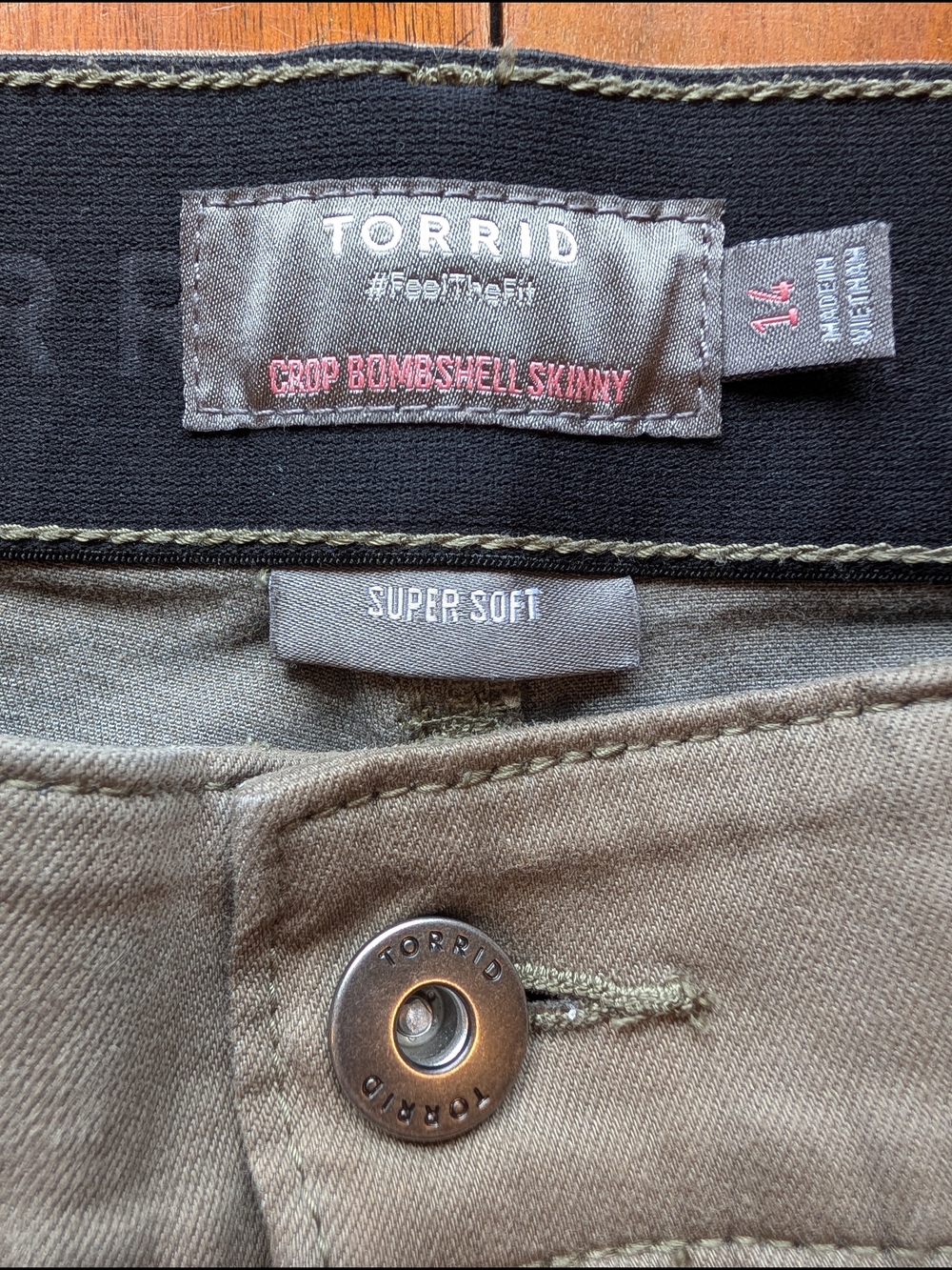 Torrid Super-Soft Crop Bombshell Skinny Jeans - Olive